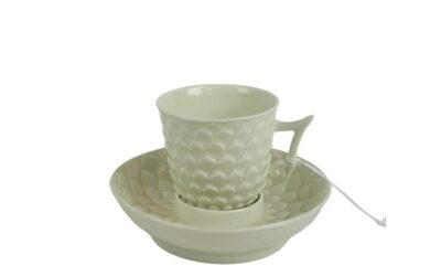 18TH C SAINT-CLOUD PORCELAIN TREMBLEUSE CUP & SAUCER